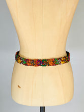 Load image into Gallery viewer, 1990’s Central American colorful cottons weave & natural leather belt