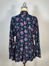 Load image into Gallery viewer, 1980’s-does-Victorian floral rose print rayon blouse with mutton sleeves by Phool