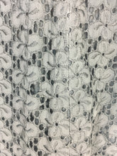 Load image into Gallery viewer, 1950’s black cotton eyelet lace sheath dress with matching belt