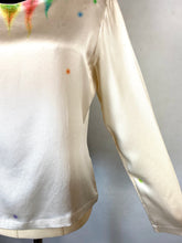 Load image into Gallery viewer, 2000’s Y2K Yves Saint Laurent YSL silk blouse top with hand drawn “fairy lights” pattern