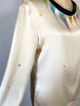 Load image into Gallery viewer, 2000’s Y2K Yves Saint Laurent YSL silk blouse top with hand drawn “fairy lights” pattern