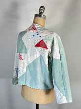 Load image into Gallery viewer, 1930’s lightweight cotton quilt-turned-reversible upcycled jacket with sashiko stitching
