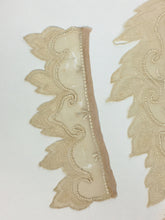 Load image into Gallery viewer, Antique pale pink silk collar & cuff trim fragments with beading embellishments