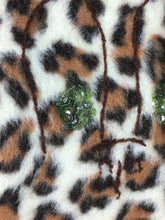 Load image into Gallery viewer, 1950’s homemade brown wool felt circle “poodle” skirt with leopard cat