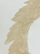 Load image into Gallery viewer, Antique pale pink silk collar & cuff trim fragments with beading embellishments