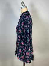 Load image into Gallery viewer, 1980’s-does-Victorian floral rose print rayon blouse with mutton sleeves by Phool
