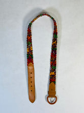 Load image into Gallery viewer, 1990’s Central American colorful cottons weave & natural leather belt