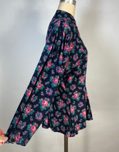 Load image into Gallery viewer, 1980’s-does-Victorian floral rose print rayon blouse with mutton sleeves by Phool