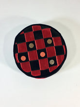 Load image into Gallery viewer, 1950’s Avant Garde playful Checkerboard and checkers velvet ribbon hat