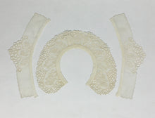 Load image into Gallery viewer, 1900's-1910 Edwardian handmade Ivory lace Peter Pan or Bertha style collar & cuffs