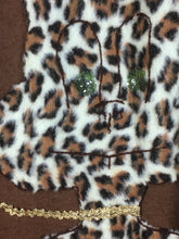 Load image into Gallery viewer, 1950’s homemade brown wool felt circle “poodle” skirt with leopard cat