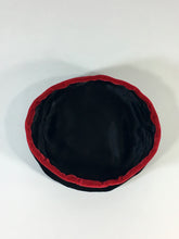 Load image into Gallery viewer, 1950’s Avant Garde playful Checkerboard and checkers velvet ribbon hat