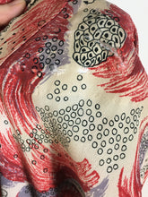 Load image into Gallery viewer, 1930’s silk dress with dreamy ‘undersea’ style print and high rolled collar