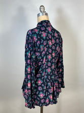Load image into Gallery viewer, 1980’s-does-Victorian floral rose print rayon blouse with mutton sleeves by Phool
