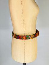 Load image into Gallery viewer, 1990’s Central American colorful cottons weave & natural leather belt