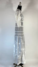 Load image into Gallery viewer, Antique late Victorian-Edwardian intricate pieced lace sheer wedding gown dress

