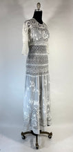 Load image into Gallery viewer, Antique late Victorian-Edwardian intricate pieced lace sheer wedding gown dress
