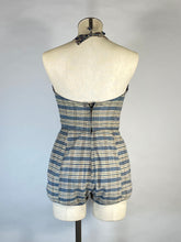 Load image into Gallery viewer, 1950&#39;s-60&#39;s COTTON plaid bathing swim play suit romper by Bobbie Brooks
