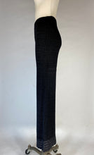 Load image into Gallery viewer, 1970&#39;s Handmade Black CROCHET wide leg palazzo style bell bottom pants size Small
