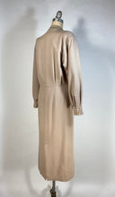 Load image into Gallery viewer, 1980&#39;s pure brushed wool tan Coat-Dress by designer CLAUDE MONTANA sz. Medium
