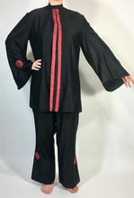 Load image into Gallery viewer, 1910&#39;s-1920&#39;s black SILK LOUNGE PAJAMAS with paisley details
