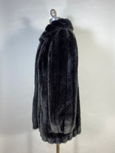 Load image into Gallery viewer, 1980&#39;s GLAM luxurious dark brown-black Faux Mink fur coat by Jordache size Medium
