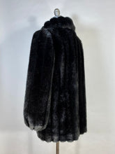 Load image into Gallery viewer, 1980&#39;s GLAM luxurious dark brown-black Faux Mink fur coat by Jordache size Medium
