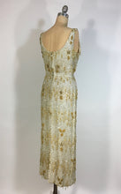 Load image into Gallery viewer, 1950&#39;s Silver &amp; Gold heavily beaded SAMUEL WINSTON by ROXANE gown
