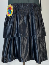 Load image into Gallery viewer, 1920&#39;s Black silk drop waist flapper dress w/ribbon-work size XS
