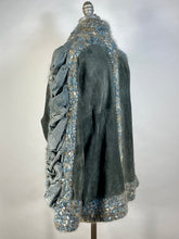 Load image into Gallery viewer, 1980&#39;s to 90&#39;s soft grey boucle wool &amp; ruched leather coat NORMA CANADA
