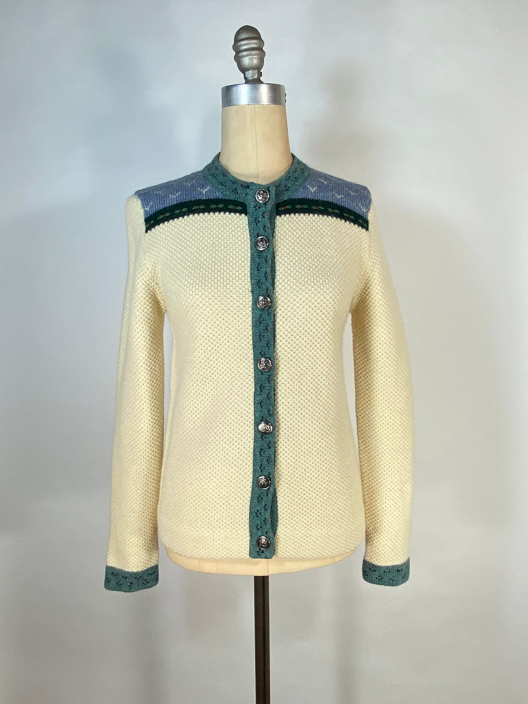 1990's detailed knit wool cardigan sweater by CONCEPTS Susan Bristol size Small