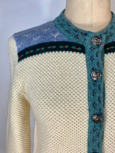 Load image into Gallery viewer, 1990&#39;s detailed knit wool cardigan sweater by CONCEPTS Susan Bristol size Small
