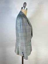 Load image into Gallery viewer, 1990&#39;s mint-grey check print blazer jacket w/peaked lapels ESCADA Margaretha Ley
