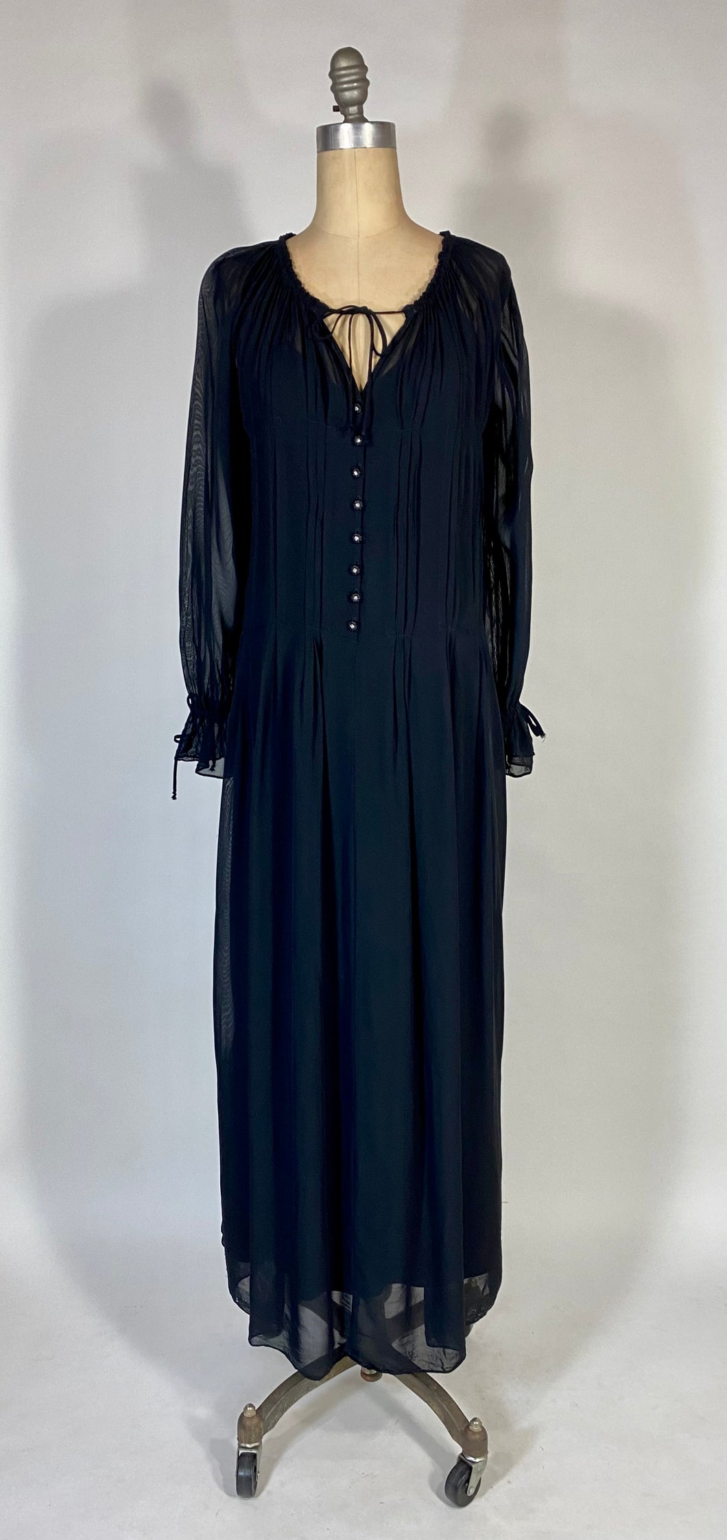 1990's sheer black GOTHIC 2-dress ensemble à la THE CRAFT, STEVIE NICKS