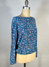 Load image into Gallery viewer, 1960&#39;s EMILIO PUCCI modified blue silk knit top blouse shirt size 8 Small-Medium
