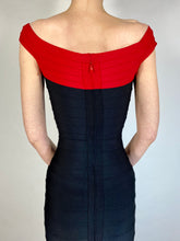 Load image into Gallery viewer, 1990&#39;s HERVE LEGER COUTURE bodycon bandage ribbon wiggle dress gown XS
