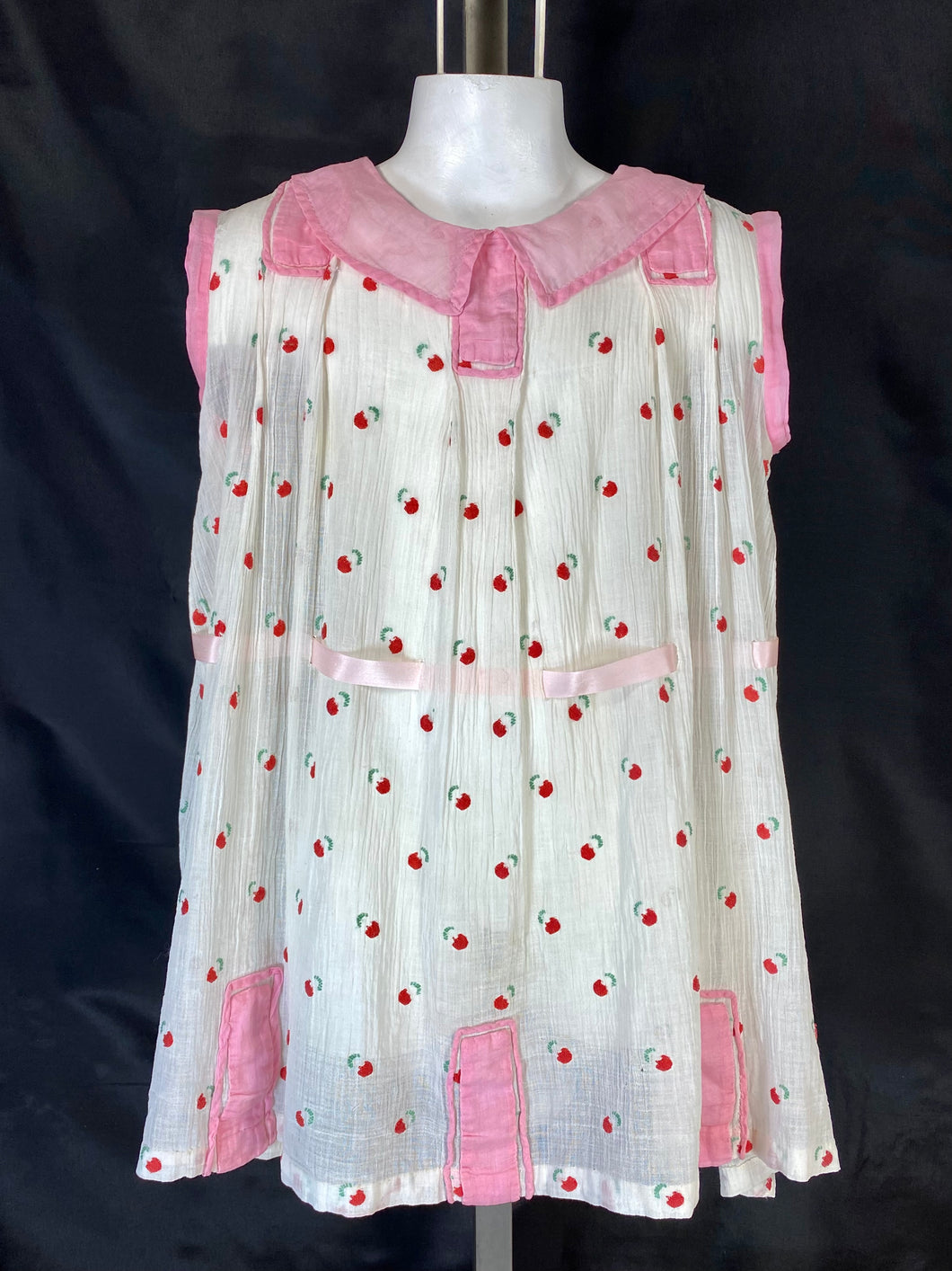 1910's-20's handmade cotton crepe Children's shift by BLOOMINGDALE BROTHERS