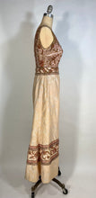 Load image into Gallery viewer, 1960&#39;s MUSEUM QUALITY heavily beaded couture pink brocade gown dress S-M

