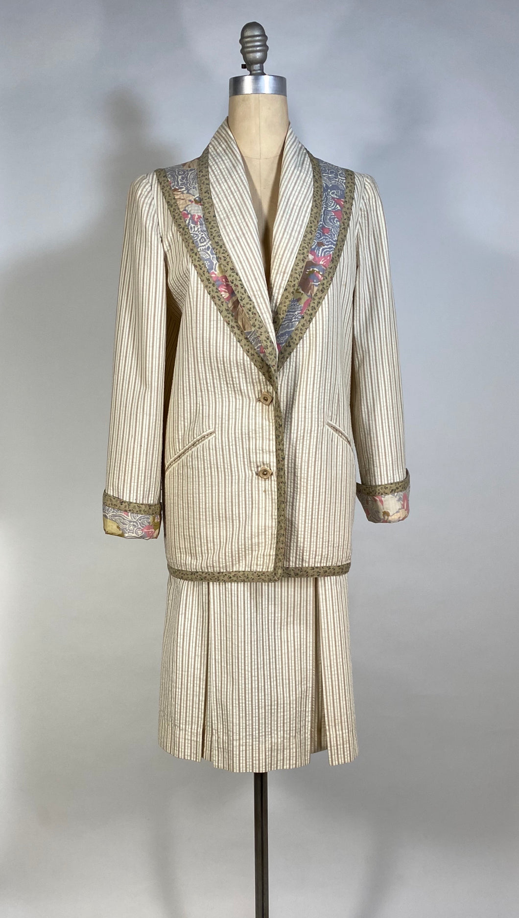 1970's-1980's KOOS VAN DEN AKKER cotton seersucker Blazer & Skirt set 8