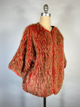 Load image into Gallery viewer, 1960&#39;s-70&#39;s FIERY orange-yellow Monster faux fur jacket w/contrast liner
