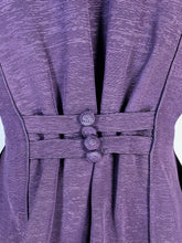 Load image into Gallery viewer, 1910&#39;s - 1920&#39;s deep PURPLE ribbed silk fabric short coat jacket sz S/M
