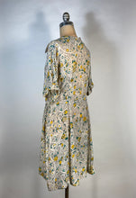 Load image into Gallery viewer, 1940&#39;s- 50&#39;s pure lt wt silk floral print dress by MYNETTE 40&quot; bust
