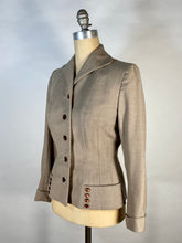 Load image into Gallery viewer, 1940&#39;s TAILORED beige tan wool blazer suit jacket size Small to Medium NEAR MINT condition
