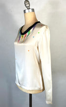 Load image into Gallery viewer, 2000’s Y2K Yves Saint Laurent YSL silk blouse top with hand drawn “fairy lights” pattern
