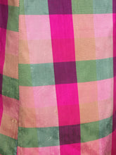 Load image into Gallery viewer, 1960’s homemade vivid iridescent silk check shift dress
