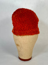 Load image into Gallery viewer, 1920’s Antique orange Astrakhan fur and blue felt hat with bullion fringe
