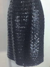 Load image into Gallery viewer, 1950’s Black sequin Pin-up wiggle dress
