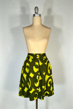 Load image into Gallery viewer, 2000’s Y2K Marimekko for Anthropologie acid green cotton mini skirt
