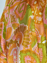 Load image into Gallery viewer, 1960’s Paisley mash-up wallpaper print silk dress &amp; tassel belt
