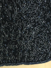 Load image into Gallery viewer, 1990’s Papéll Evening black bodice top blouse with silvery subtle sparkle beading
